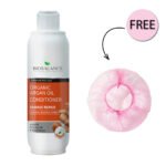Bio Balance Organic Argan Oil Damage Repair Conditioner 330ml + Free Shower Cap | بايو بالانس بلسم أرغان عضوي لإصلاح التلف 330مل مع قبعة استحمام