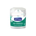 Septona Cotton Buds 160 Pcs Biodegradable With Dispenser Pop Up Lid | أعواد قطن سيبتونا قابلة للتحلل 160 قطعة بغطاء منبثق