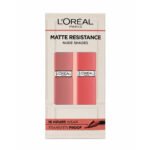 Loreal Paris Matte Resistance Liquid Lipstick Nude Shades Twin Pack | طقم أحمر شفاه سائل مات ريزستنس بدرجات نود - قطعتان
