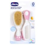 Chicco New Brush And Comb Pink | شيكو نظافة وعناية الطفل Brush And Comb وردي